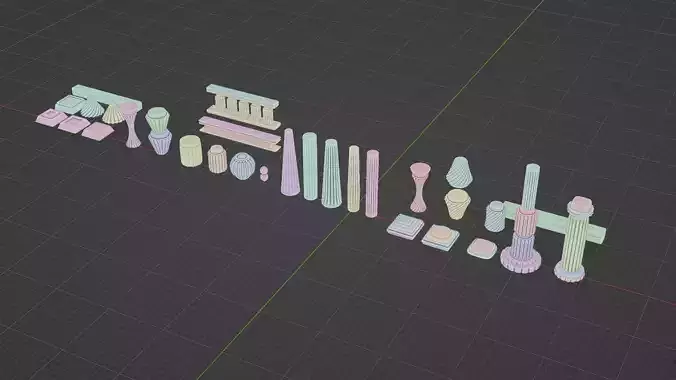 Architectural Modular Column Kit Set Ancient style 3D model