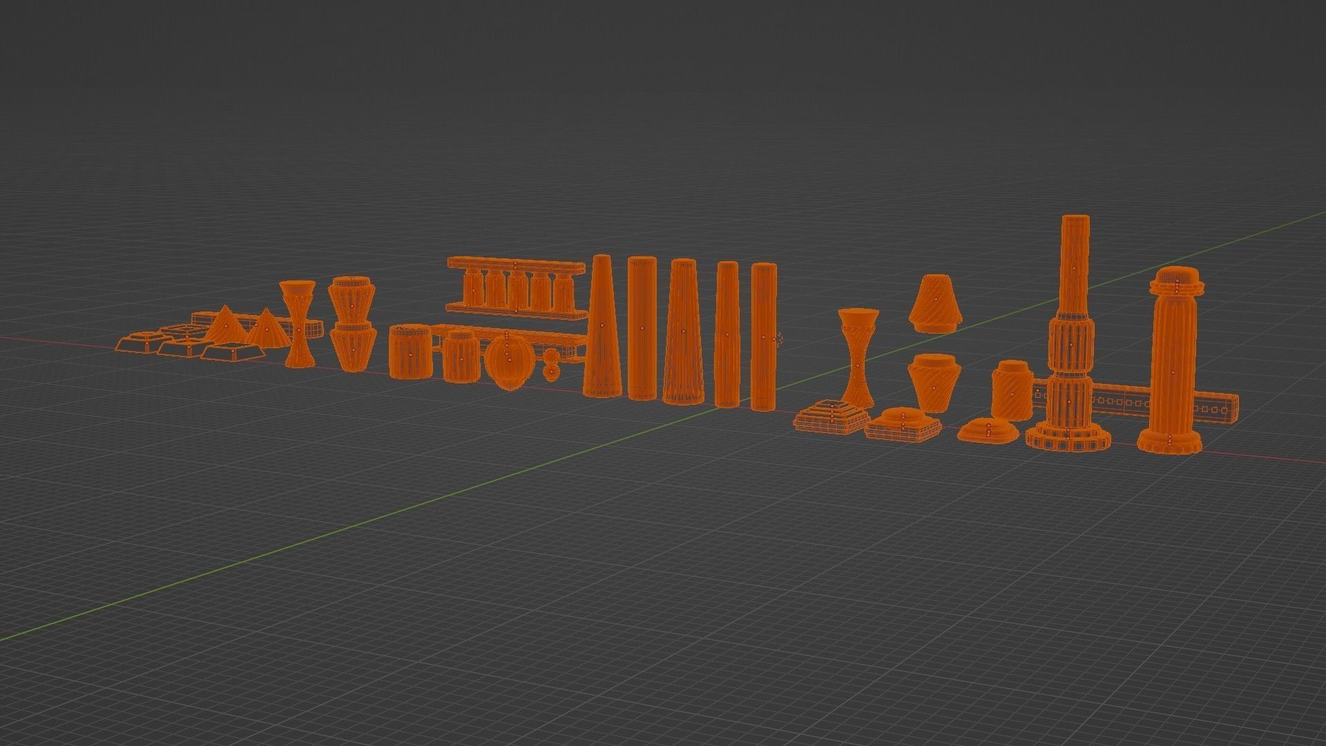 Architectural Modular Column Kit Set Ancient style 3D model_16