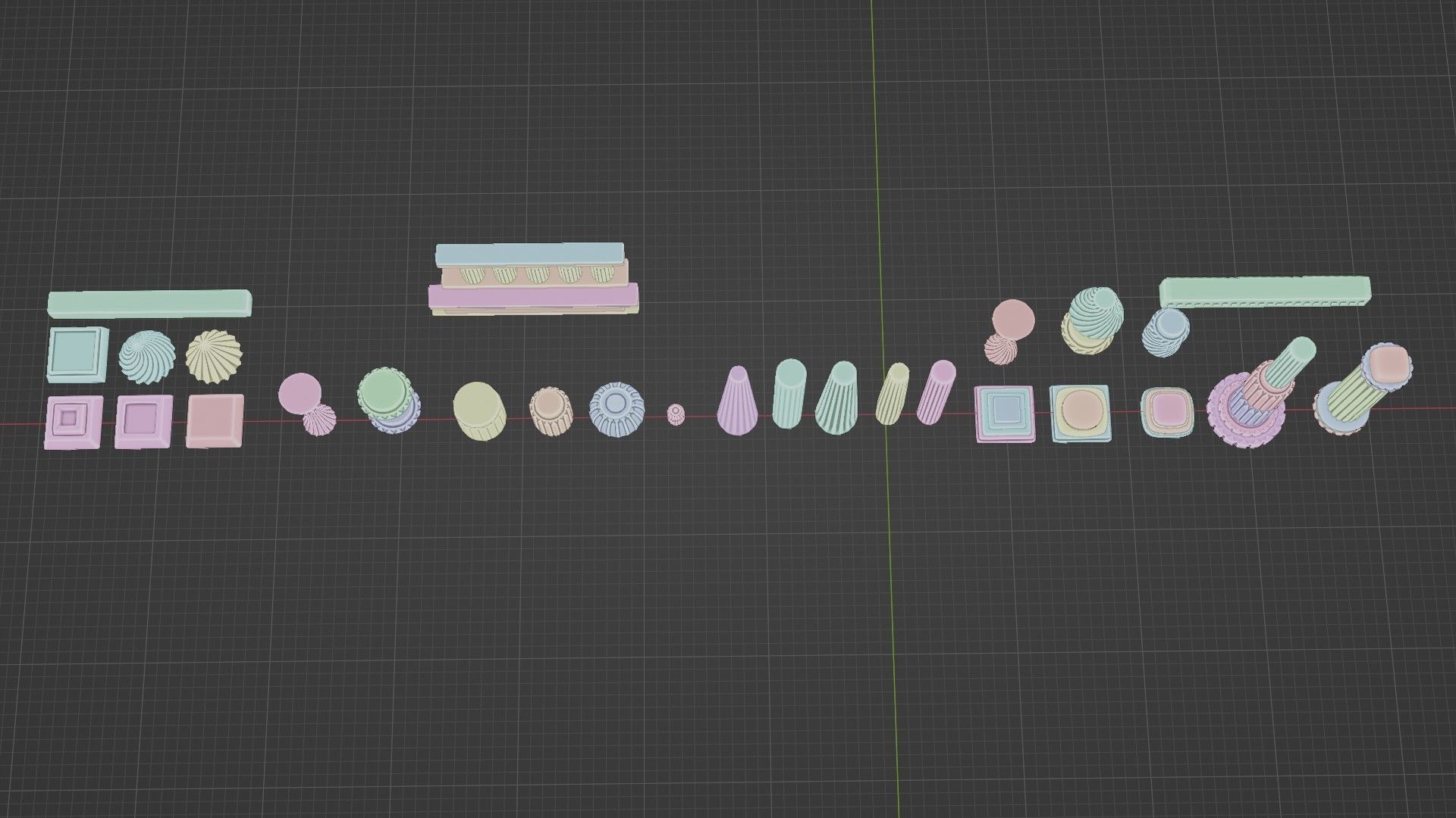 Architectural Modular Column Kit Set Ancient style 3D model_5