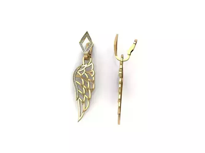 wings earrings print