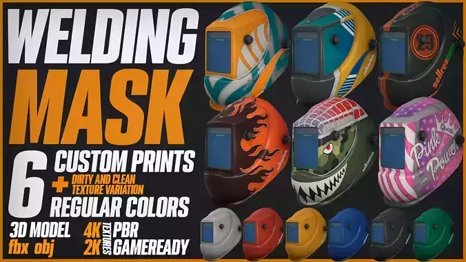 Welding mask Low-poly 3D model