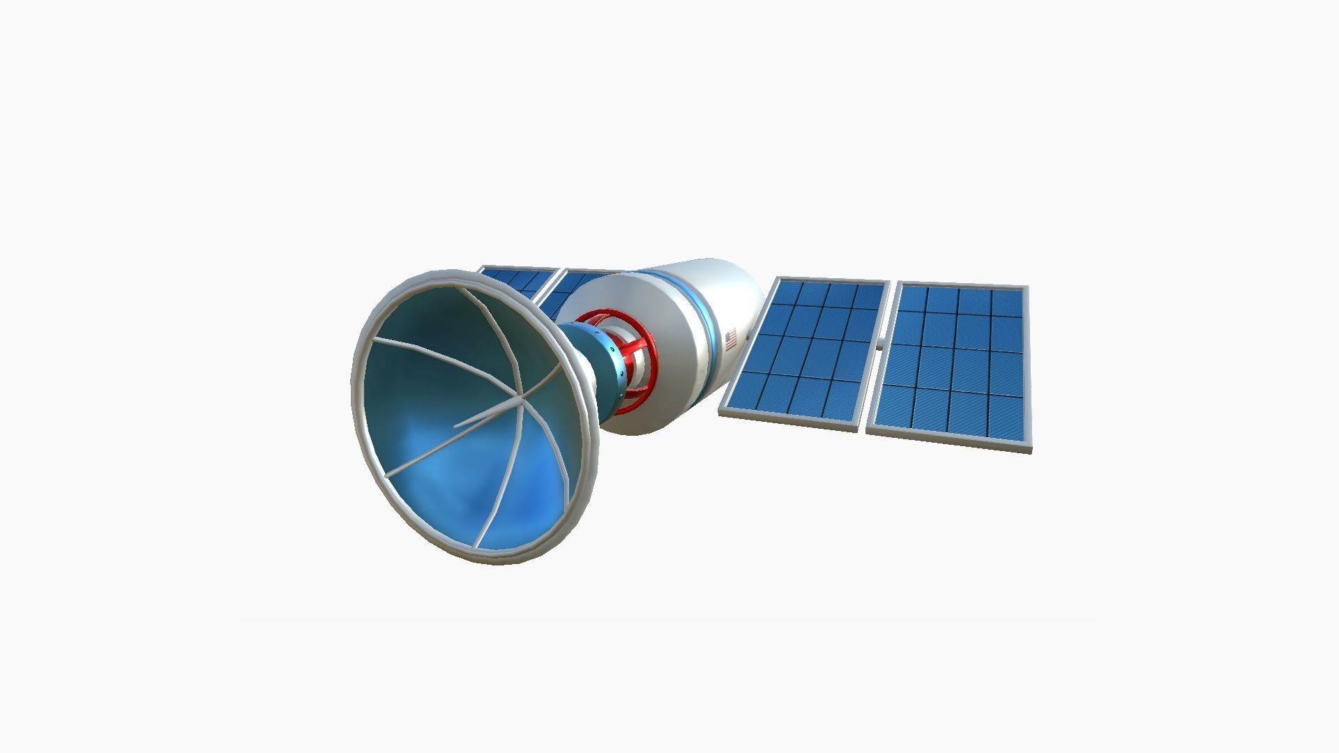 Satellite D09 USA - SciFi Space Design Low-poly 3D model_3