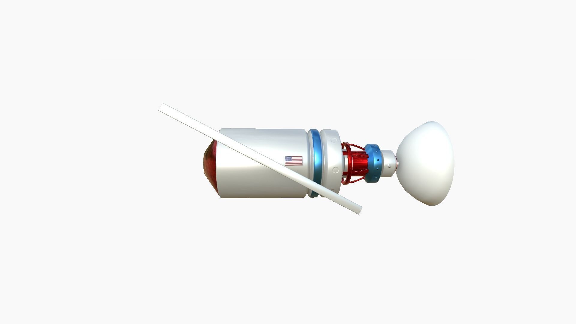 Satellite D09 USA - SciFi Space Design Low-poly 3D model_4