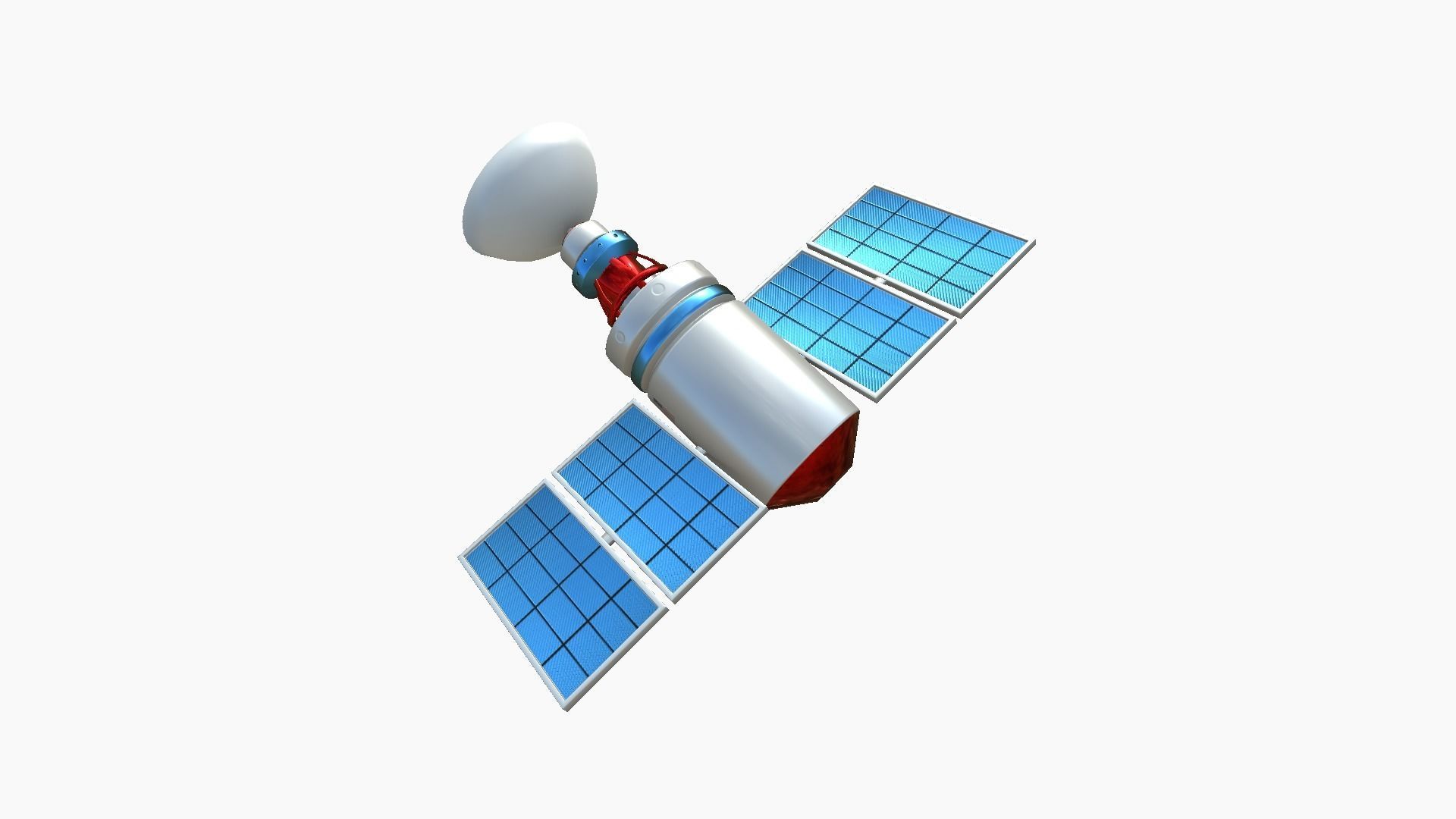 Satellite D09 USA - SciFi Space Design Low-poly 3D model_2