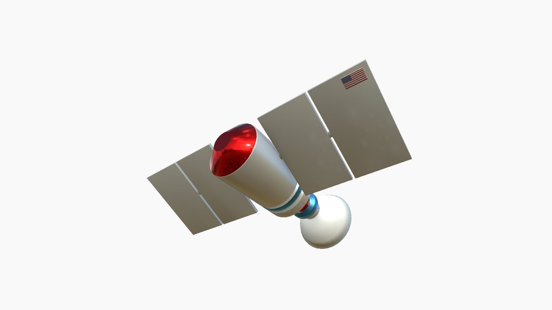 Satellite D09 USA - SciFi Space Design Low-poly 3D model_1