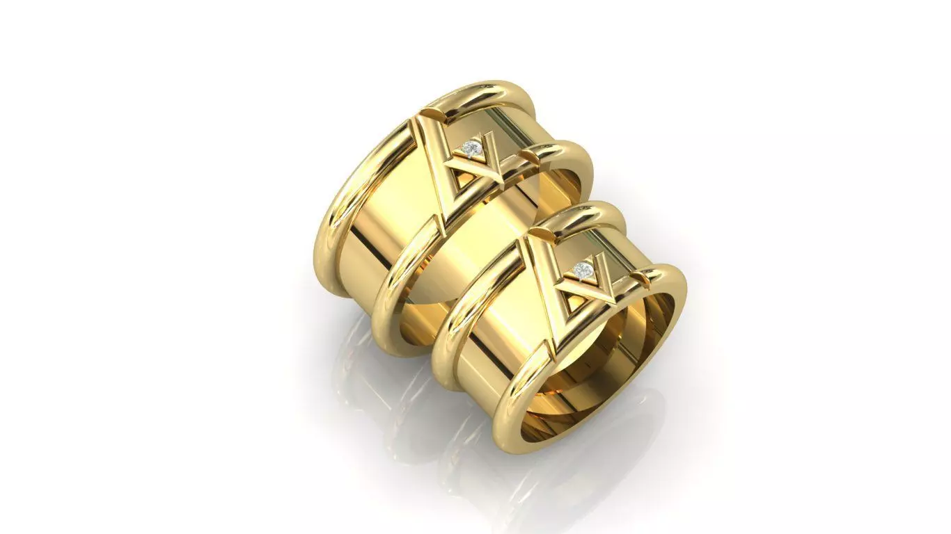 wedding ring 3D print model_0