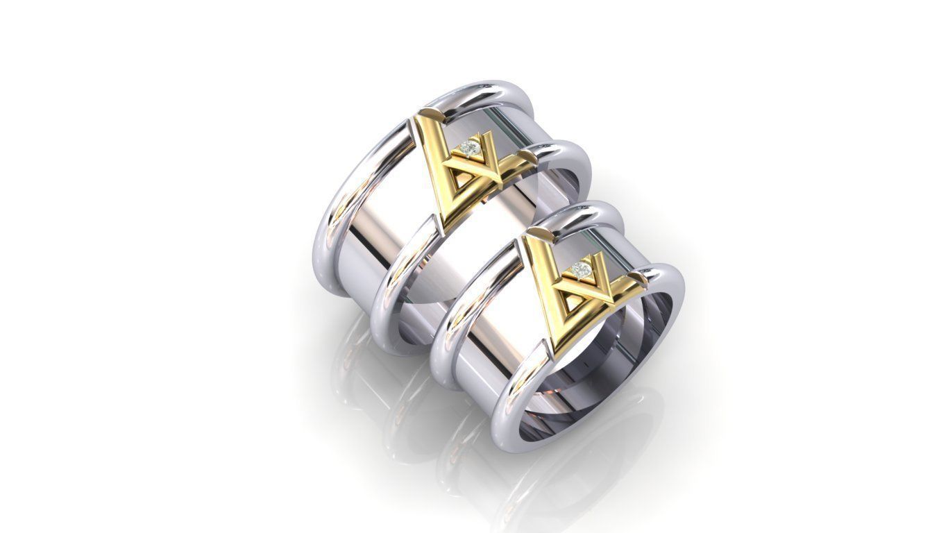 wedding ring 3D print model_2