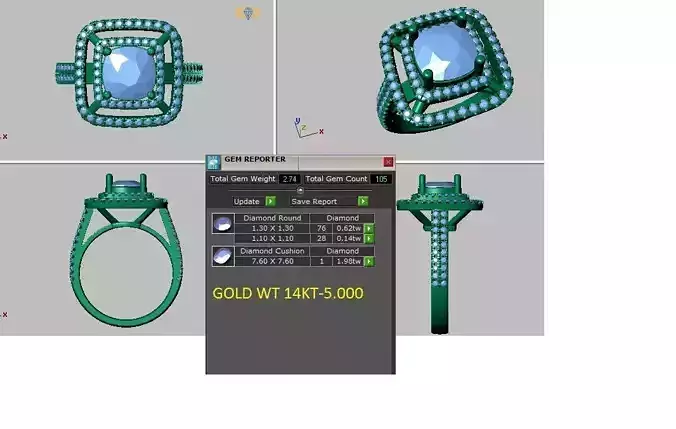 cushion cut double halo ring