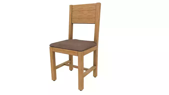 Single Wooden Chair 3D Model VR