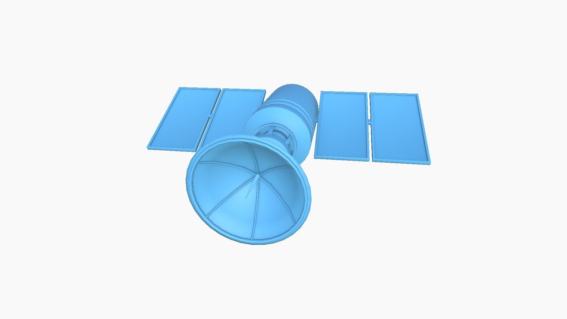 Satellite D10 China - SciFi Space Design Low-poly 3D model_10