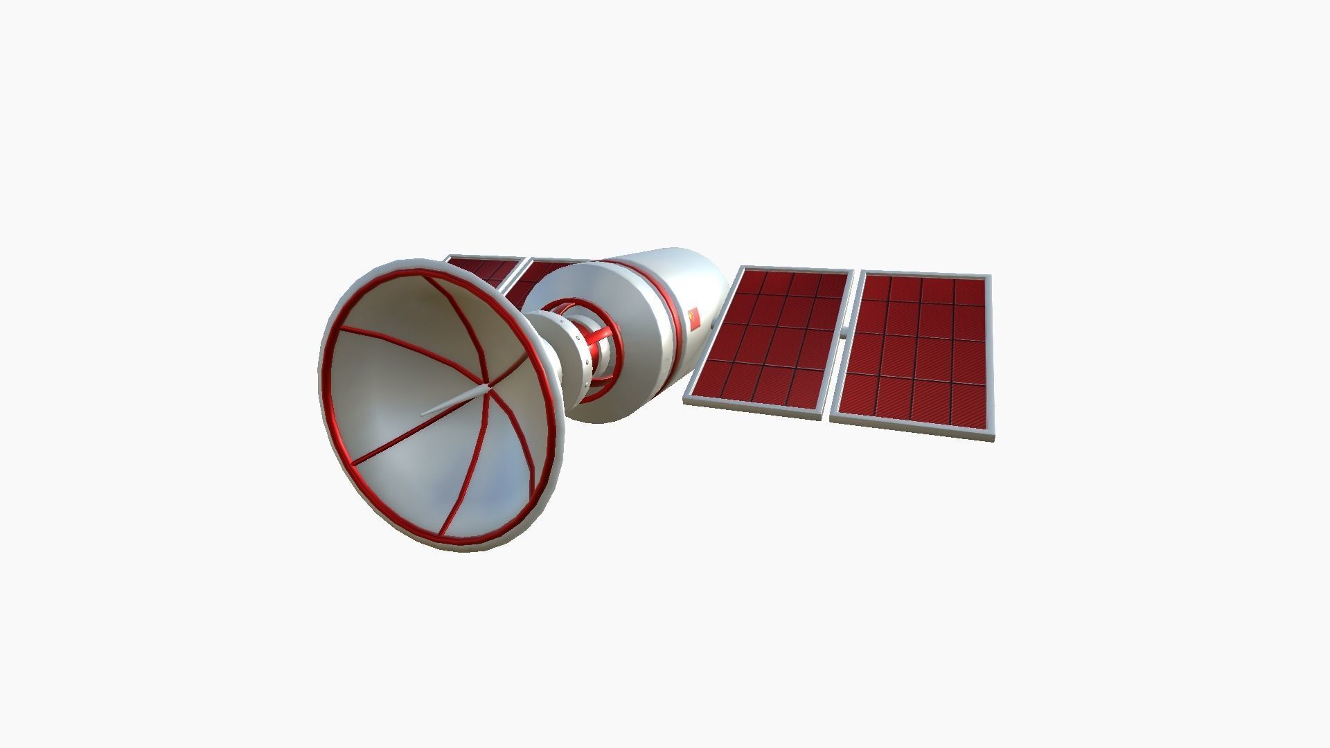 Satellite D10 China - SciFi Space Design Low-poly 3D model_3