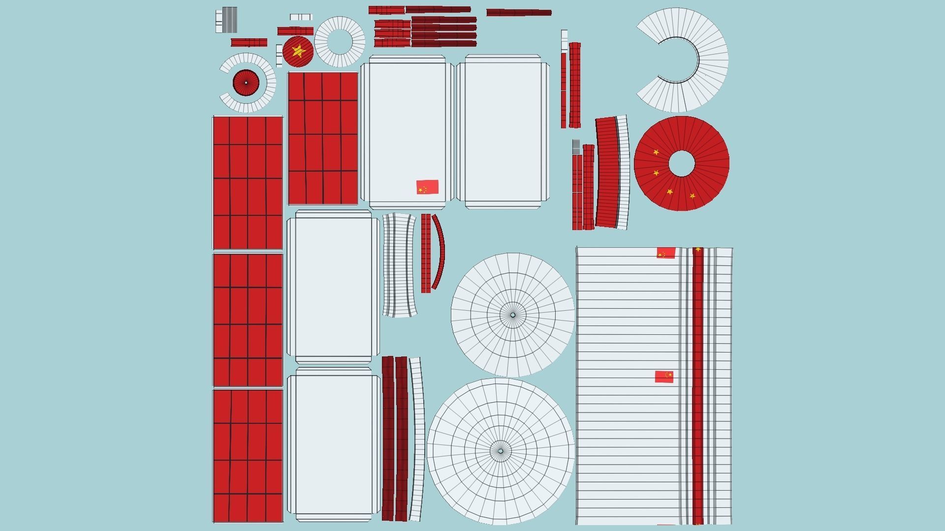 Satellite D10 China - SciFi Space Design Low-poly 3D model_5