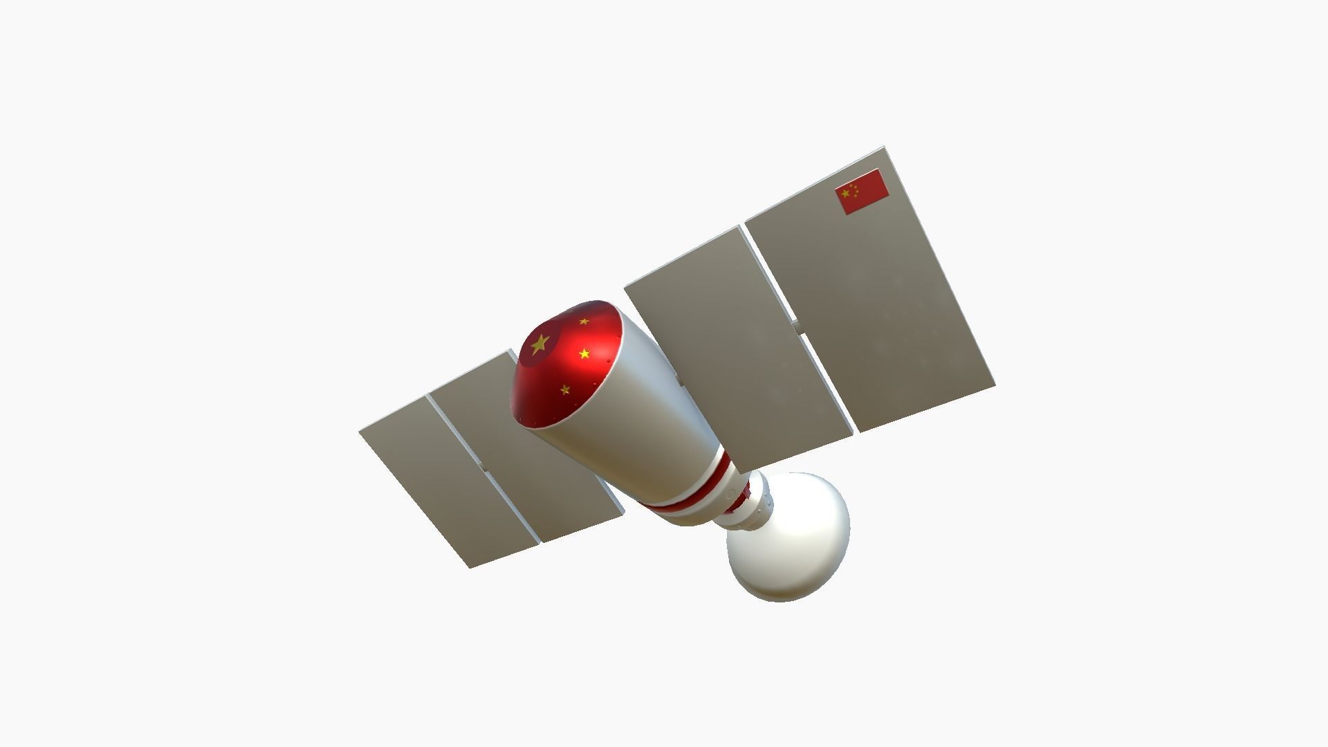 Satellite D10 China - SciFi Space Design Low-poly 3D model_1