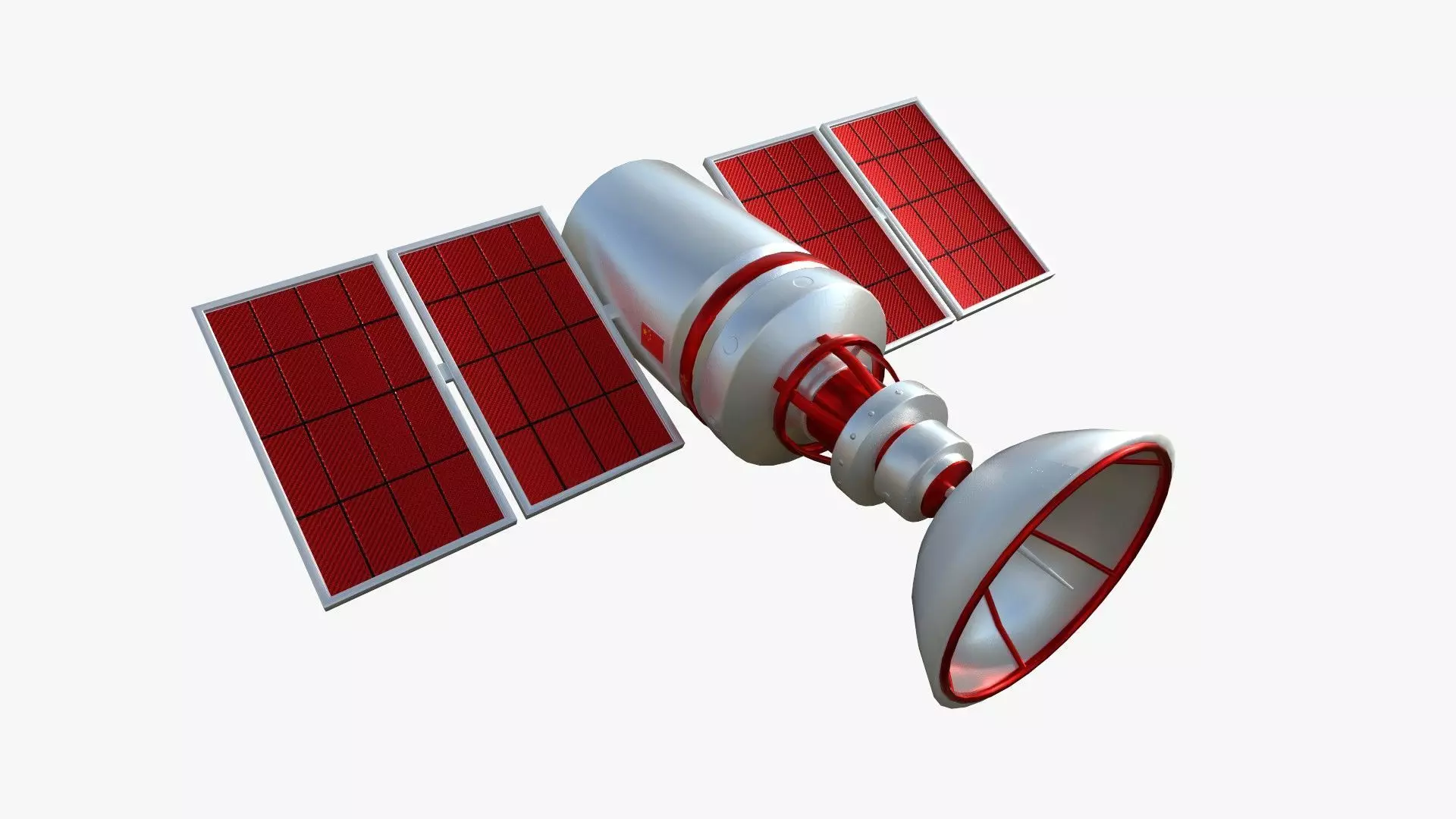 Satellite D10 China - SciFi Space Design Low-poly 3D model_0