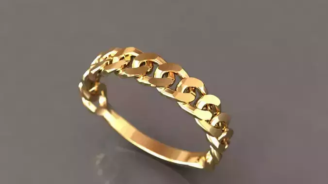 Cuban gold ring 3D print model