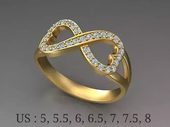 Infinity Heart Diamond Ring