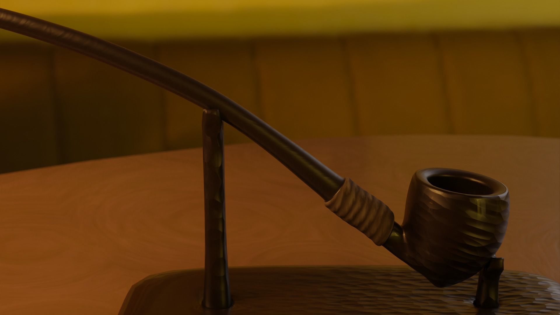 Carved Hobbit Smoking Pipe Low-poly 3D model_2