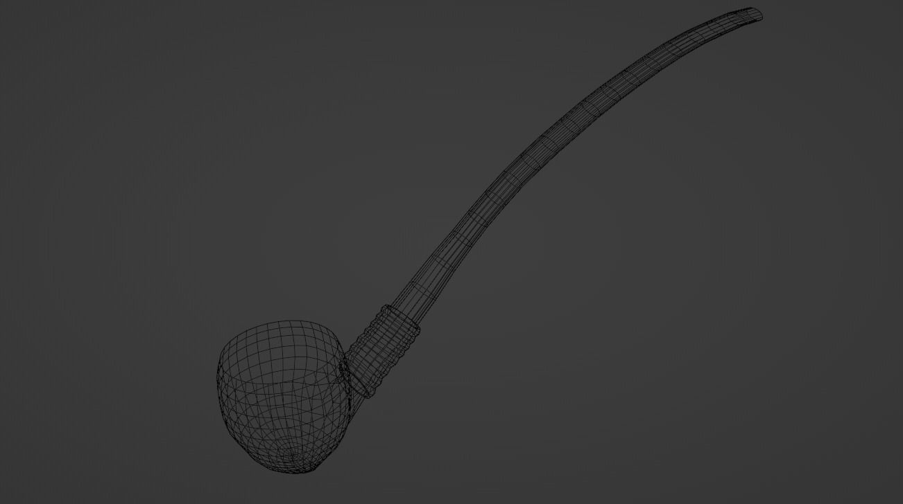 Carved Hobbit Smoking Pipe Low-poly 3D model_18