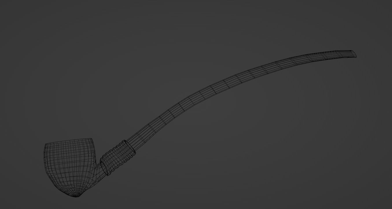 Carved Hobbit Smoking Pipe Low-poly 3D model_17