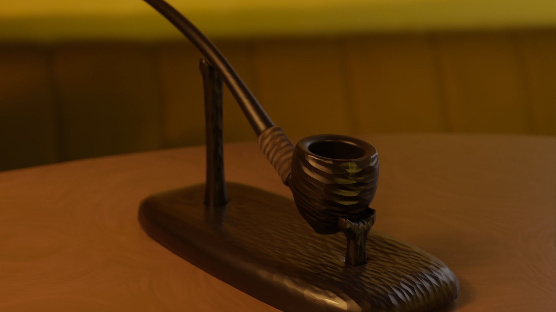 Carved Hobbit Smoking Pipe Low-poly 3D model_11