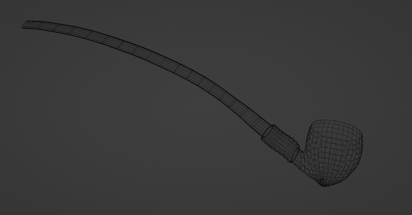 Carved Hobbit Smoking Pipe Low-poly 3D model_19