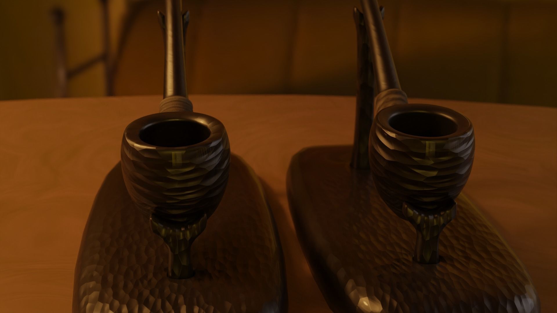 Carved Hobbit Smoking Pipe Low-poly 3D model_15