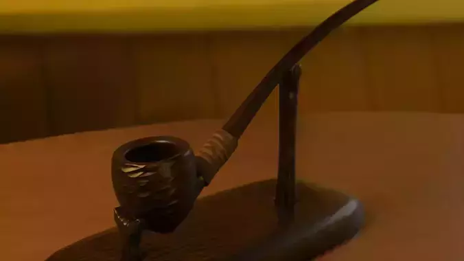 Carved Hobbit Smoking Pipe Low-poly 3D model Carved Hobbit Smoking Pipe Low-poly 3D model
