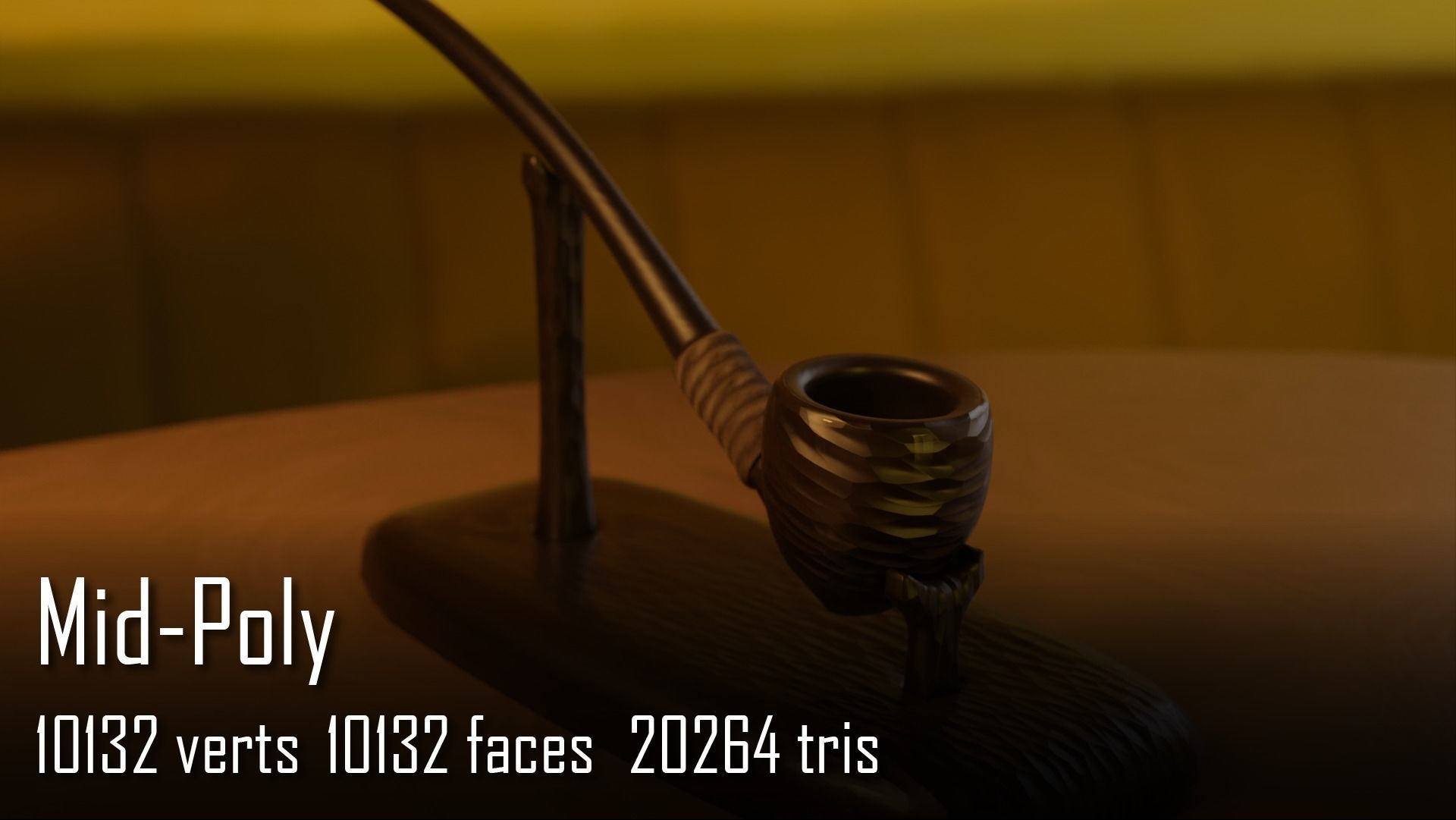 Carved Hobbit Smoking Pipe Low-poly 3D model_8