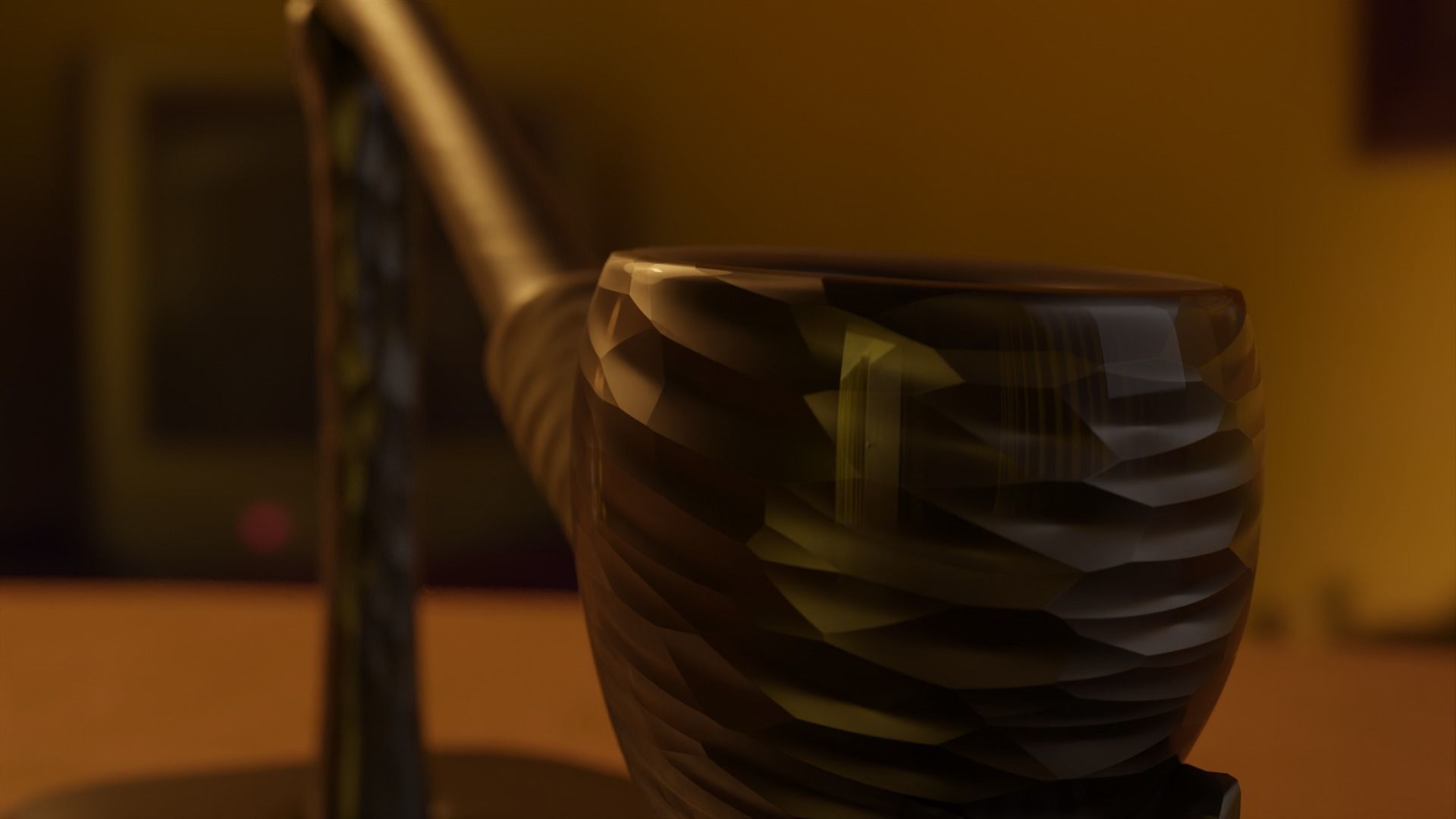 Carved Hobbit Smoking Pipe Low-poly 3D model_16
