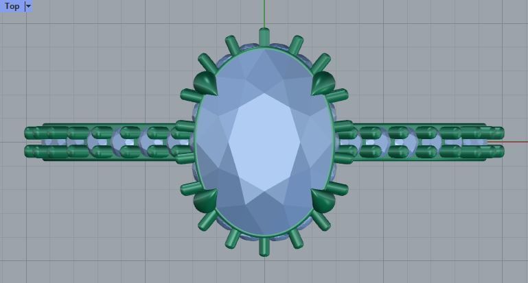 oval engagement ring 3D print model_2