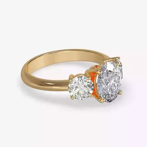 CJ-0022 three stone engagement ring