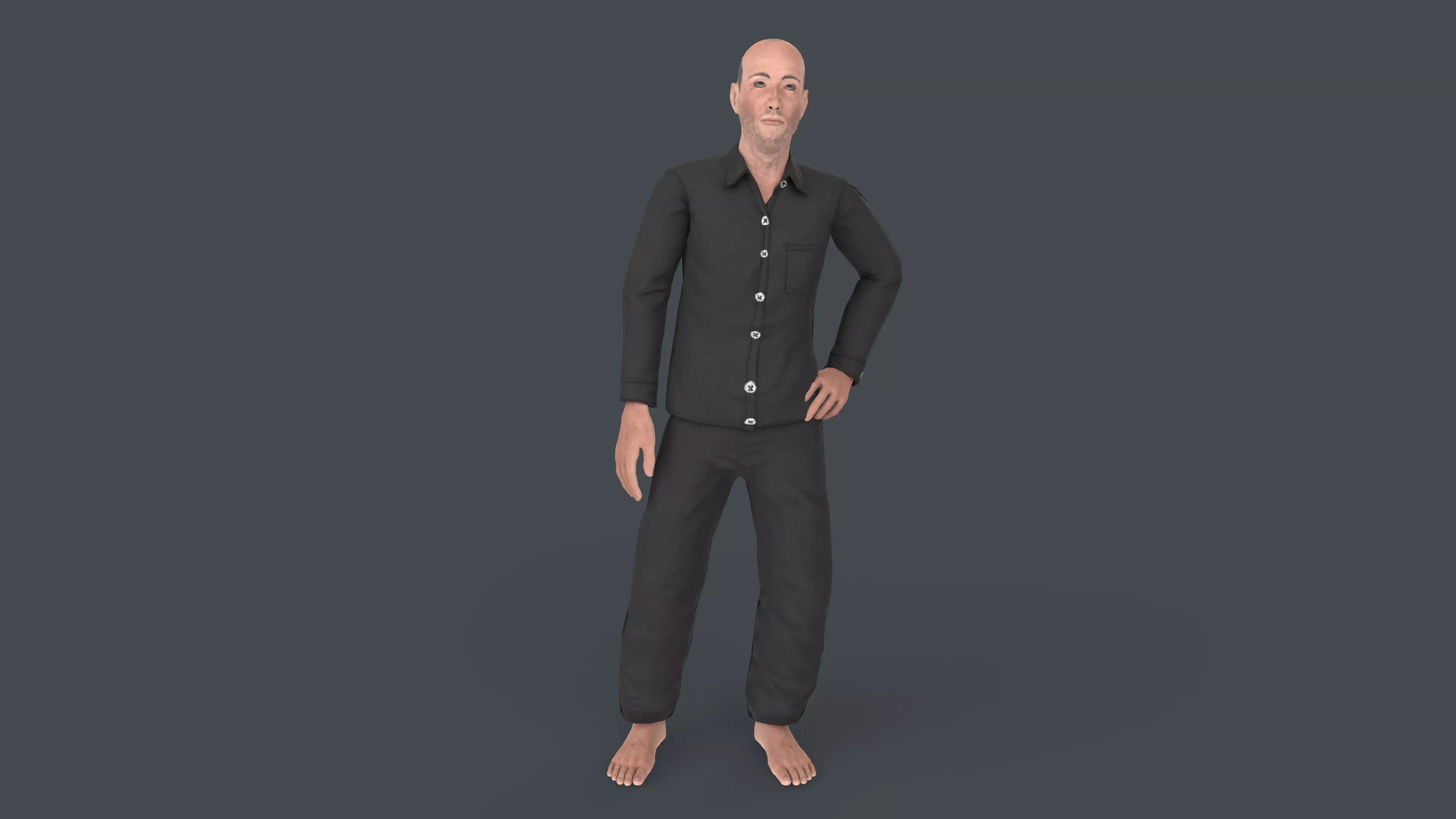 Old Man Low-poly 3D model_0
