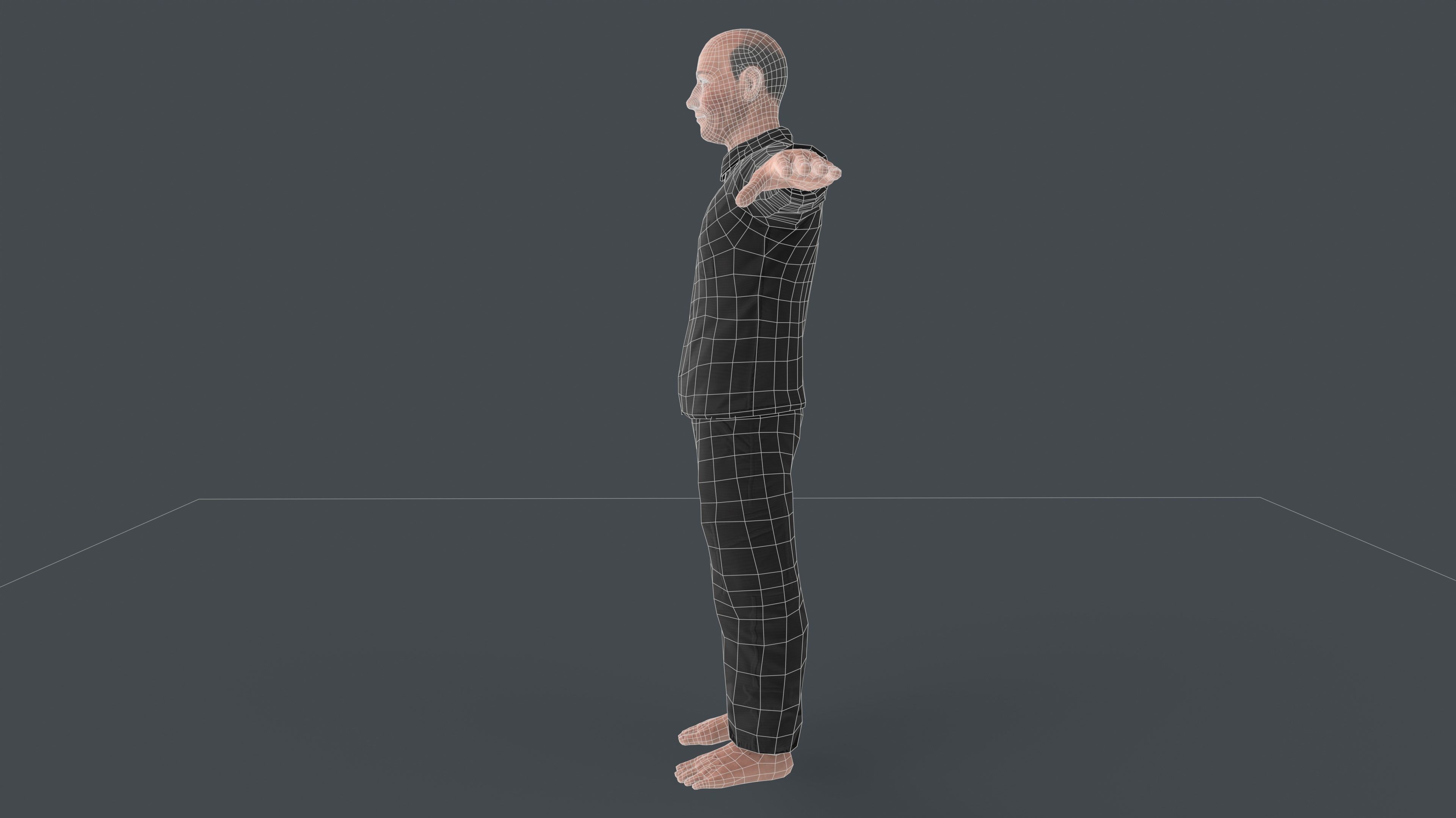 Old Man Low-poly 3D model_10