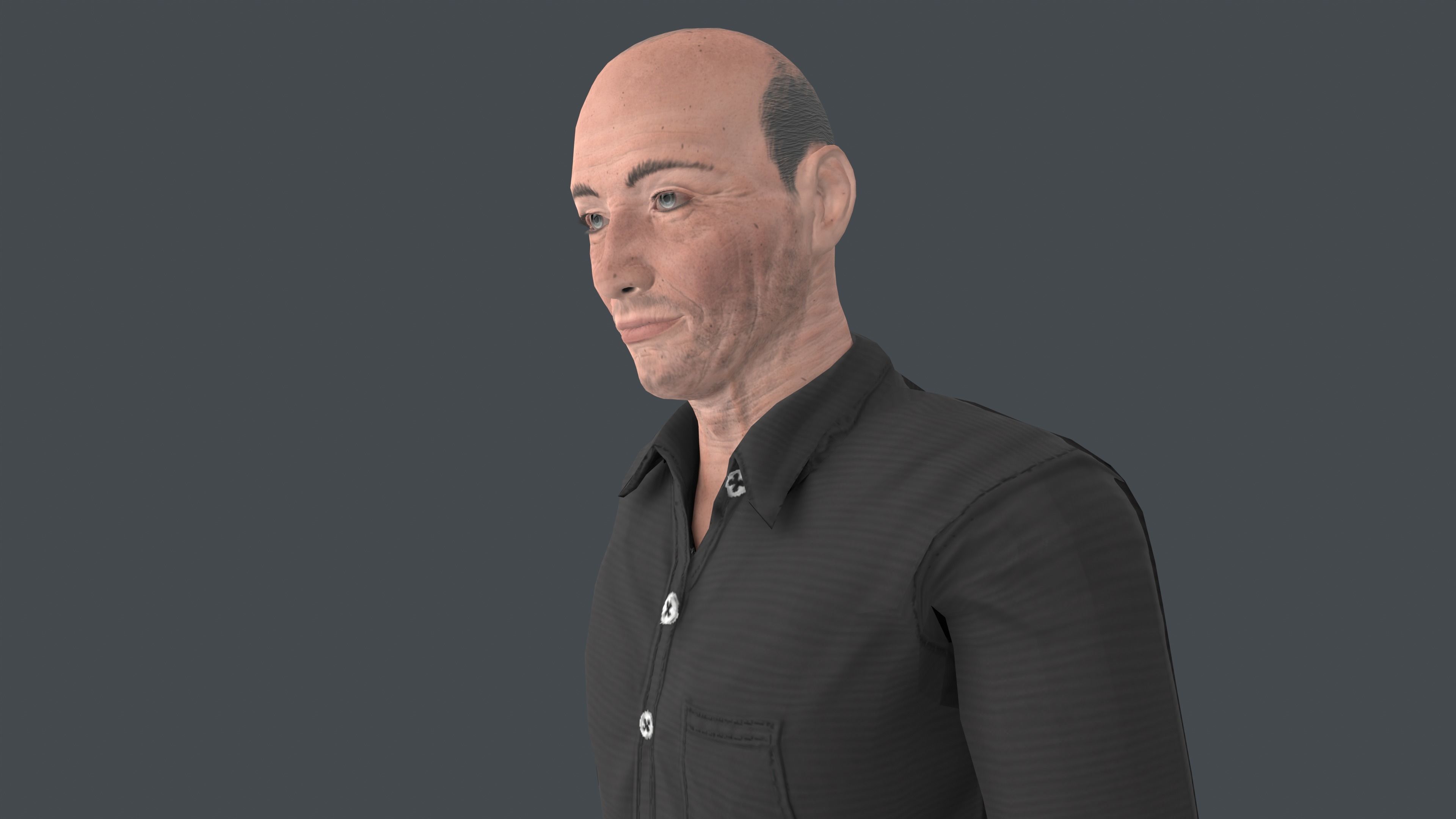 Old Man Low-poly 3D model_6