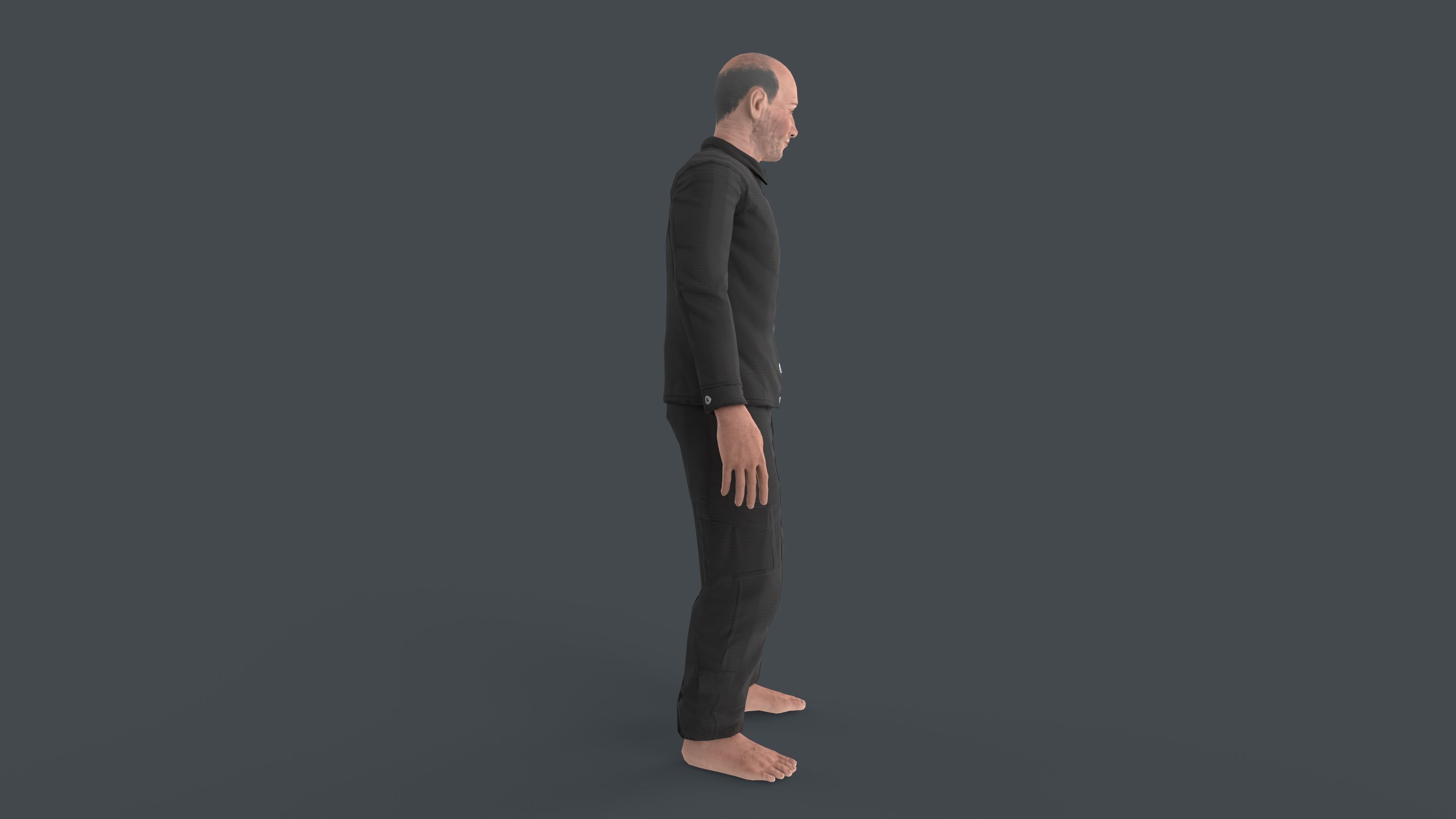 Old Man Low-poly 3D model_2