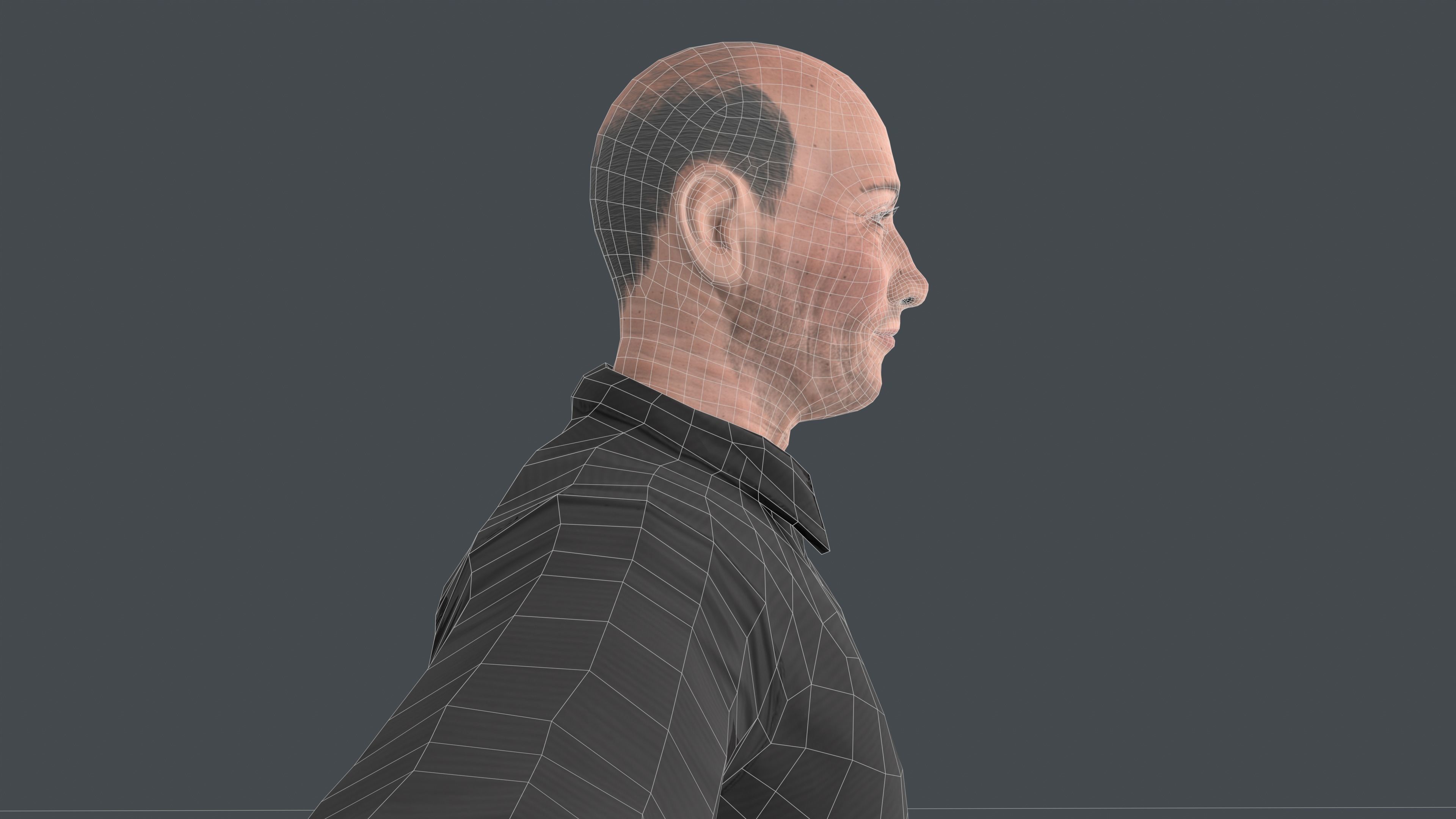 Old Man Low-poly 3D model_8