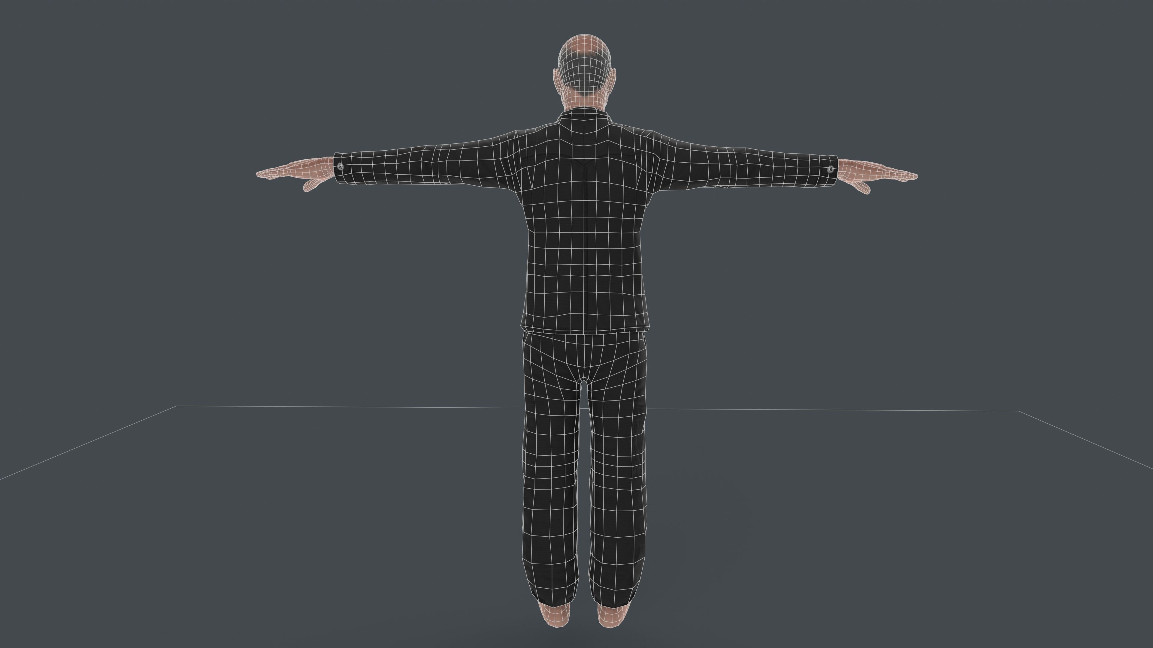 Old Man Low-poly 3D model_9