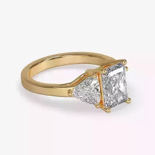 CJ-0008 engagement ring in rose gold 3D print model