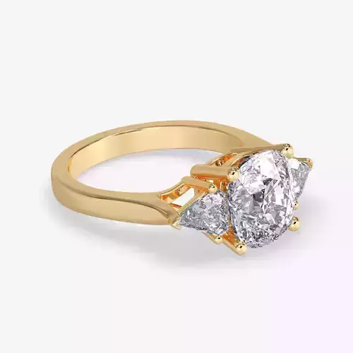 CJ-0003 engagement ring in rose gold 3D print model