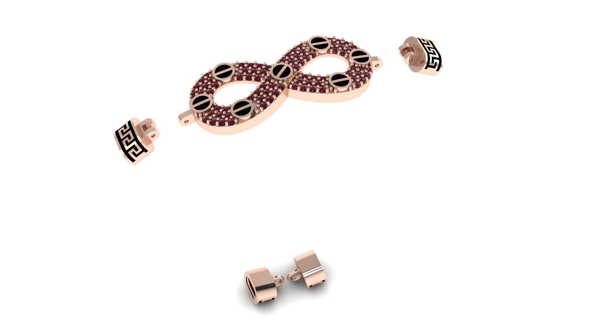 infinity bracelet 3D print model_4