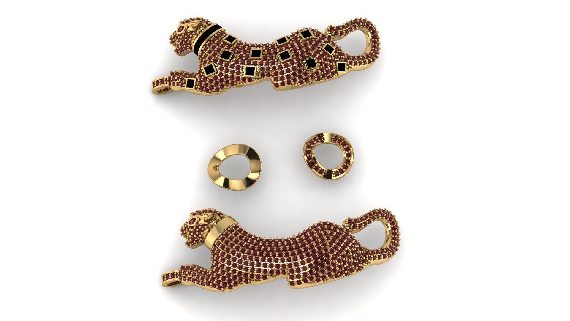 panther bracelet  4 3D print model_5