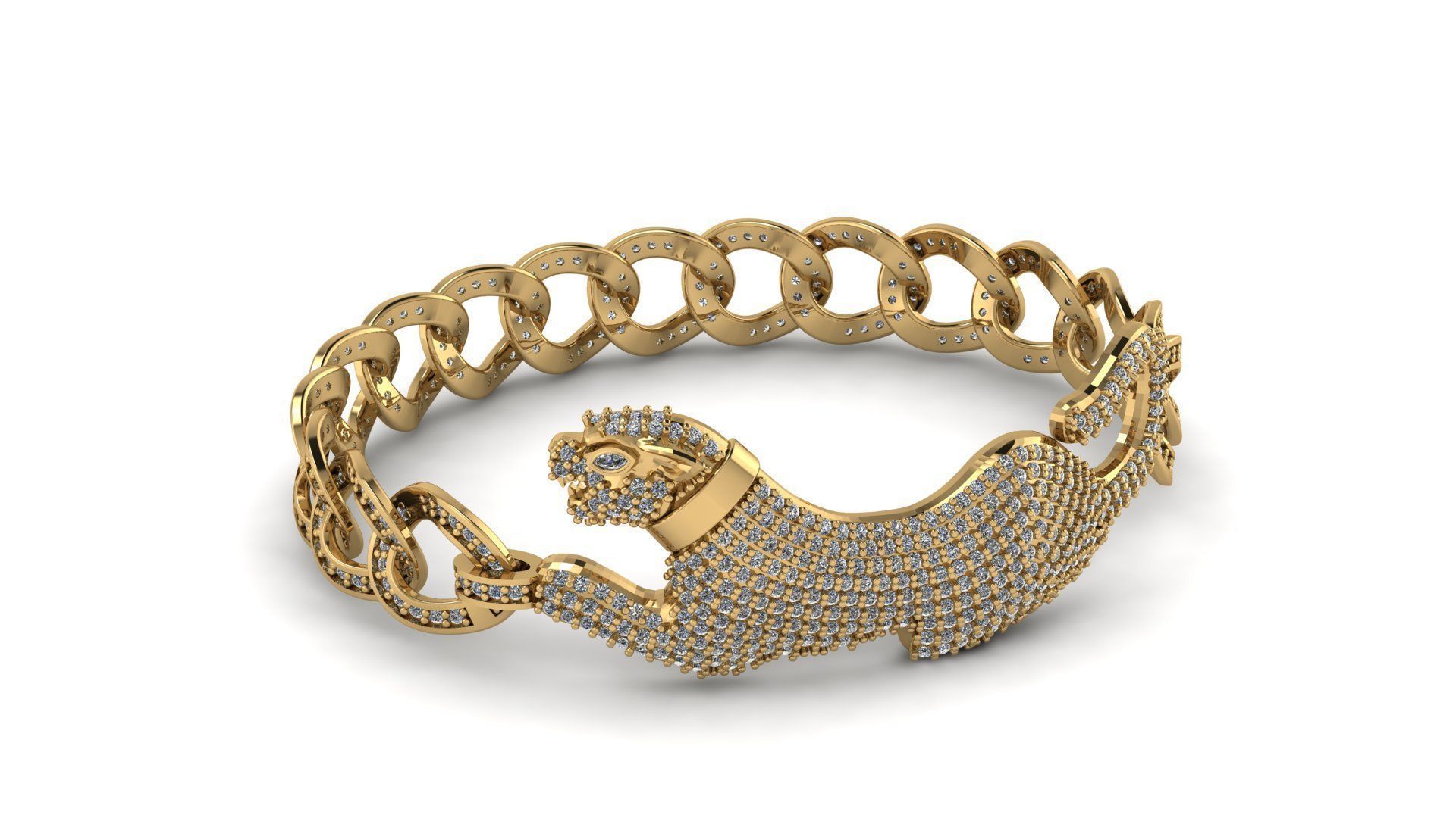 panther bracelet  4 3D print model_3