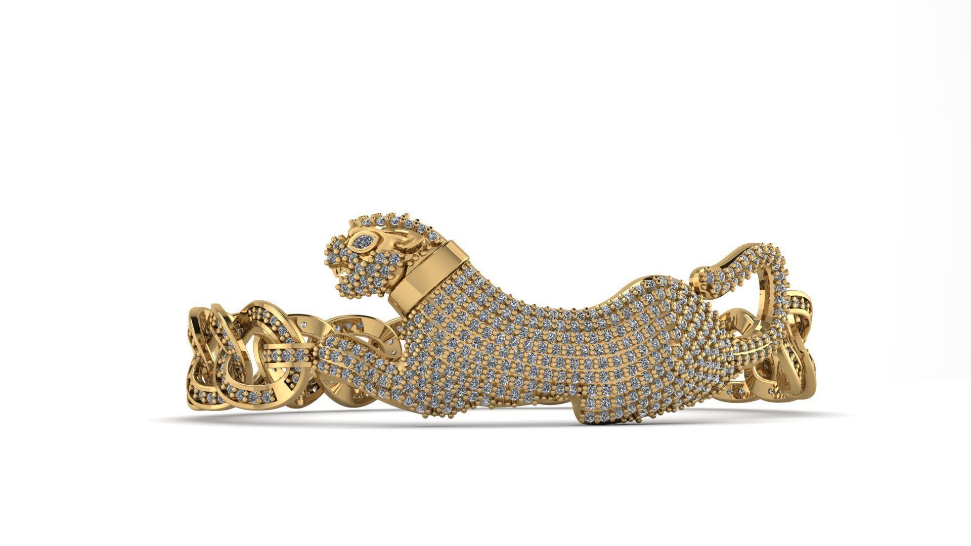 panther bracelet  4 3D print model_2