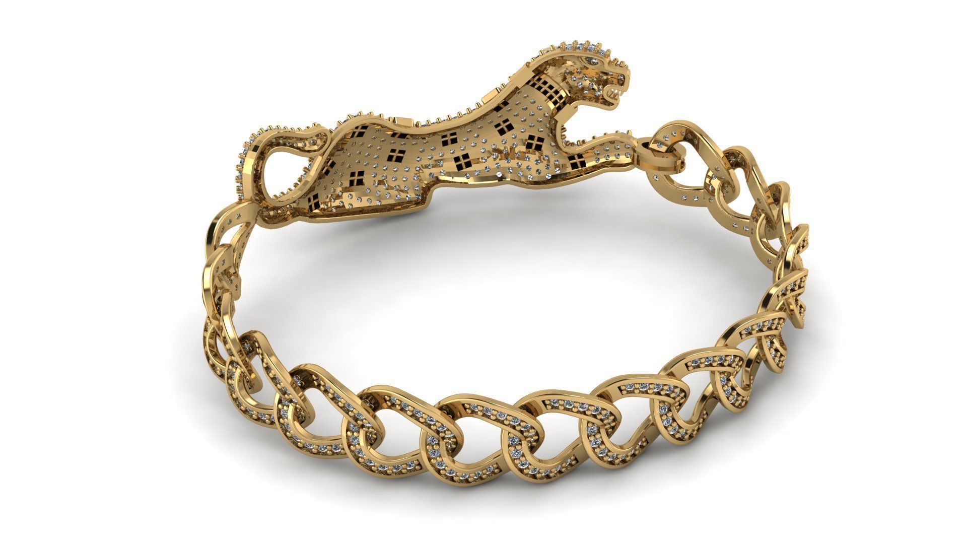 panther bracelet  4 3D print model_8