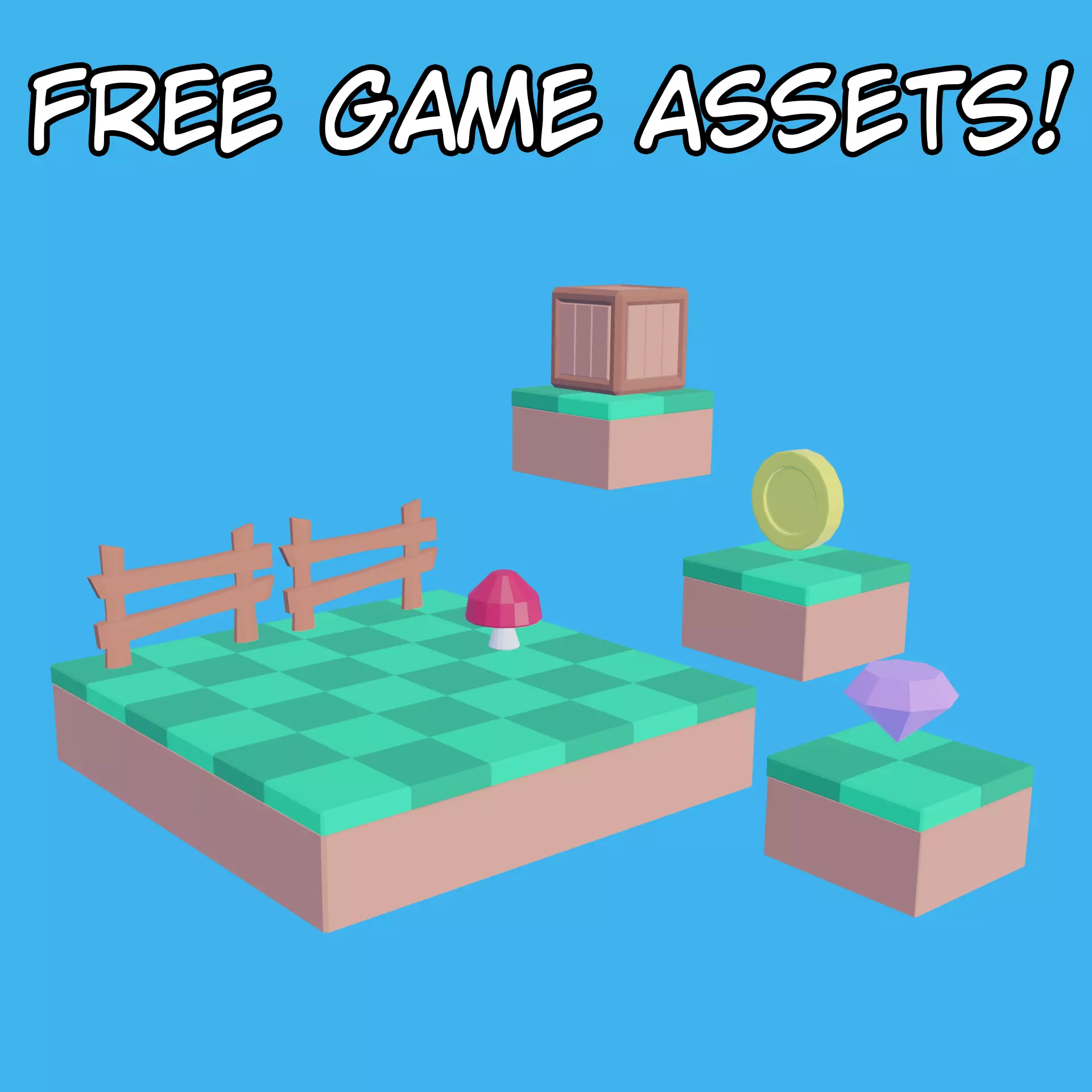 Low Poly Platformer 3D Assets Free low-poly 3D model_0