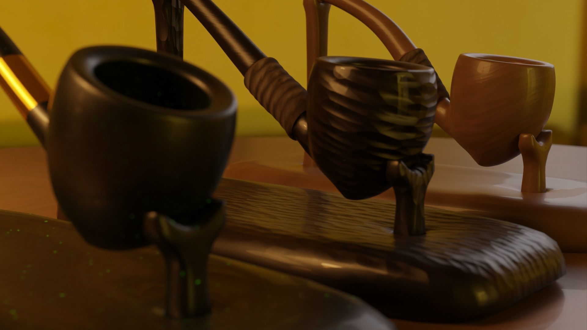 Hobbit Smoking Pipe Collection Low-poly 3D model_11