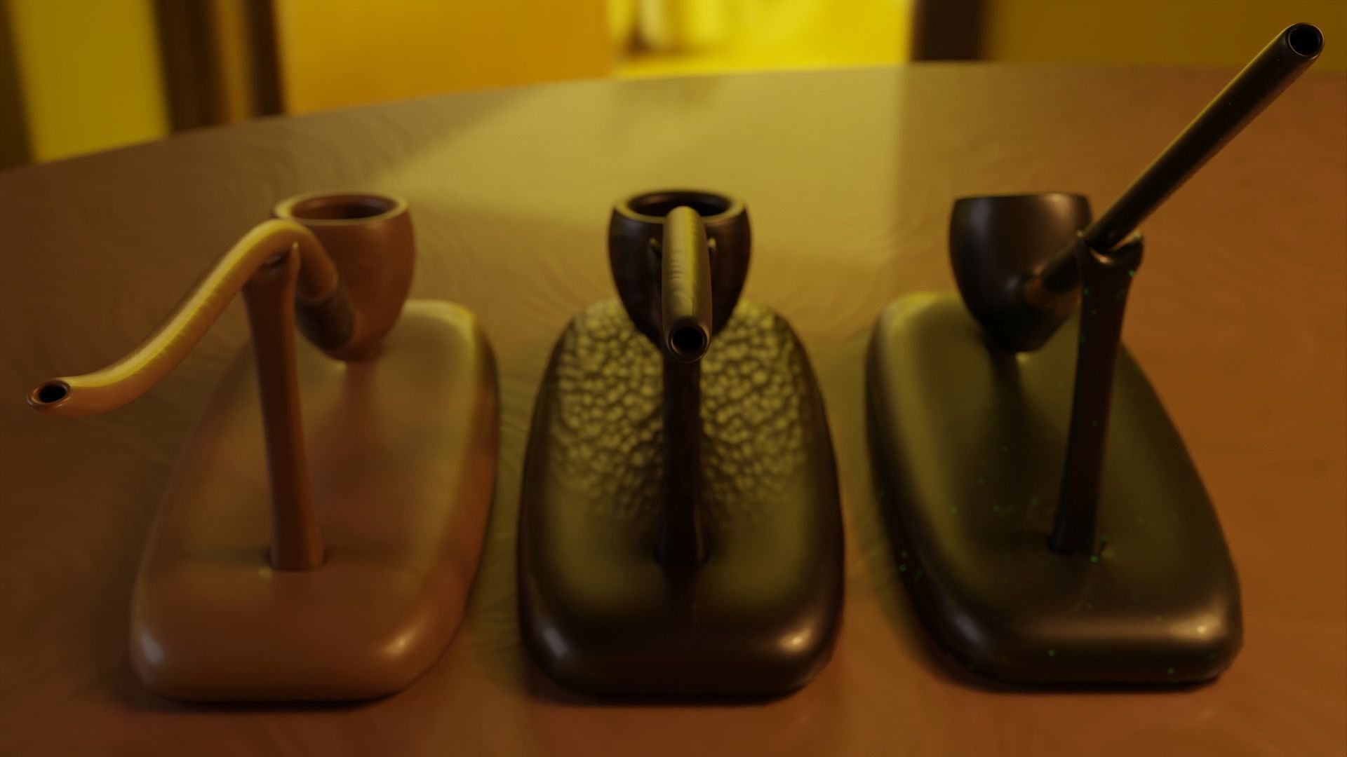 Hobbit Smoking Pipe Collection Low-poly 3D model_8