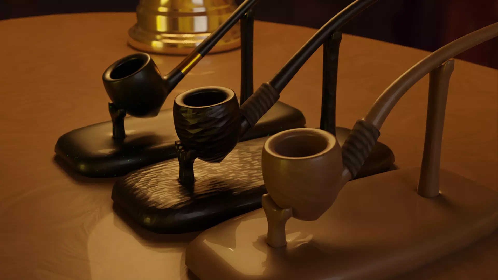 Hobbit Smoking Pipe Collection Low-poly 3D model_0