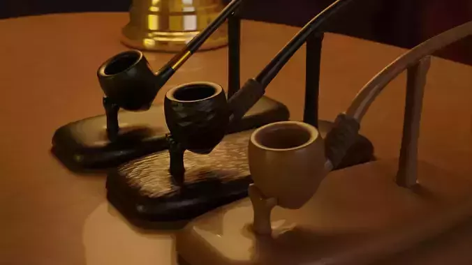 Hobbit Smoking Pipe Collection Low-poly 3D model Hobbit Smoking Pipe Collection Low-poly 3D model