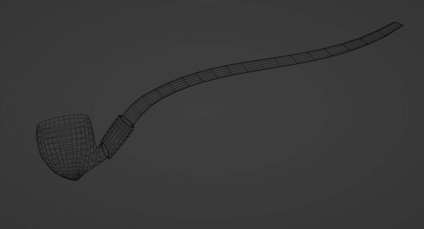 Hobbit Smoking Pipe Collection Low-poly 3D model_46